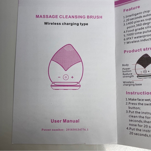 Massage facial instrument Wireless Recharging BORN FOR BEAUTY PINK color - Picture 10 of 16